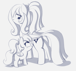 Size: 1749x1632 | Tagged: explicit, artist:heretichesh, oc, oc:luftkrieg, age difference, anus, breastfeeding, casual nudity, female, filly, foal, foalcon, grandmother and grandchild, grandmother and granddaughter, imported from derpibooru, lesbian, mare, mare on filly, nudity, pegasus, pony, ponytail, suckling, unnamed oc, vagina