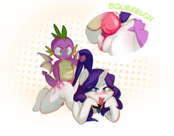 Size: 1227x959 | Tagged: explicit, artist:molasteak, rarity, spike, age difference, anal, blushing, collar, dragon, female, fluids, foalcon, g4, imported from derpibooru, male, penetration, pony, sex, ship:sparity, shipping, straight, wet