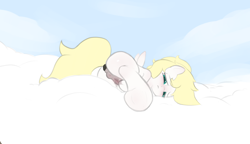 Size: 4263x2464 | Tagged: explicit, artist:php197, oc, oc:luftkrieg, anus, blushing, cloud, female, filly, foal, foalcon, imported from derpibooru, looking at you, masturbation, nudity, oc only, pony, solo, solo female, vaginal secretions, vulva