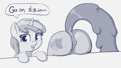 Size: 2283x1296 | Tagged: explicit, artist:heretichesh, anus, ass up, bad parenting, berry punch, butt, clitoris, dialogue, dock, drunk, earth pony, female, filly, foal, foalcon, g4, go home you're drunk, imported from derpibooru, mare, mother and child, mother and daughter, nudity, plot, ponut, pony, ruby pinch, text, unicorn, vagina, vulva
