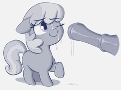 Size: 1279x946 | Tagged: explicit, artist:heretichesh, age difference, blank flank, cheerilee, cum, disembodied penis, earth pony, facial, female, filly, filly cheerilee, foal, foalcon, g4, happy, imported from derpibooru, male, nudity, penis, pony, stallion, stallion on filly, straight, younger