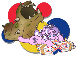 Size: 9520x7152 | Tagged: explicit, artist:threetwotwo32232, diamond tiara, art pack:wonderbread pack, absurd resolution, bread, bread monster, crossover, crossover shipping, earth pony, expiration date, female, foalcon, food, g4, imported from derpibooru, mare, pony, shipping, team fortress 2, this will end in death, this will end in tears, this will end in tears and/or death, wonder bread