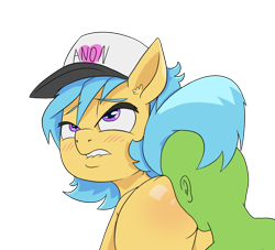 Size: 1000x908 | Tagged: explicit, artist:happy harvey, oc, oc:anon, oc:little league, alternate version, blushing, butt, butt blush, cross-eyed, cute, dock, ear fluff, female, filly, foal, foalcon, hat, human, human male, human male on filly, human on pony action, imported from derpibooru, interspecies, lidded eyes, lip bite, looking back, male, offscreen character, oral, phone drawing, plot, pony, sex, simple background, straight, transparent background