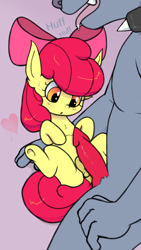 Size: 1080x1920 | Tagged: explicit, artist:howl echoes, apple bloom, age difference, anthro, anthro on pony action, anthro with ponies, anus, bow, butt, canine penis, diamond dog, diamond dog on filly action, drool, earth pony, female, filly, foal, foalcon, g4, hair bow, heart, hooves, imminent sex, imported from derpibooru, interspecies, nudity, penis, plot, ponut, pony, red rocket, size difference, solo focus, sweat, text, tongue out, vulva, xenophilia