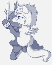 Size: 1196x1498 | Tagged: explicit, artist:heretichesh, oc, oc:eartz, oc:maple, ahegao, balls, bondage, changeling, changeling male on filly action, cowgirl position, domination, dominatrix, female, filly, foal, foalcon, imported from derpibooru, male, monochrome, nudity, open mouth, pegasus, penetration, penis, pony, rope, sex, sitting, smug, straight, tongue out, vaginal, vaginal secretions