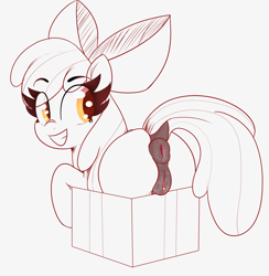 Size: 2100x2148 | Tagged: explicit, artist:nozukz, apple bloom, anatomically correct, anus, bloom butt, butt, dark genitals, dock, earth pony, female, filly, foal, foalcon, g4, high res, imported from derpibooru, lineart, looking back, nudity, plot, ponut, pony, present, presenting, solo, solo female, vulva