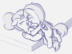 Size: 1632x1216 | Tagged: explicit, artist:heretichesh, oc, oc:luftkrieg, anus, balls, blushing, butt, colt, colt on filly, drool, female, filly, foal, foalcon, frog (hoof), happy, happy sex, imported from derpibooru, male, missionary position, monochrome, nudity, pegasus, penetration, penis, plot, ponut, pony, rule 63, self paradox, self ponidox, selfcest, sex, shipping, straight, taint, underhoof, vaginal, vaginal secretions, vulva