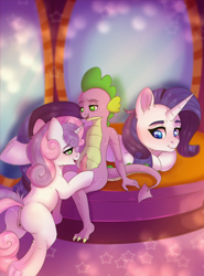 Size: 1426x1926 | Tagged: explicit, artist:dinoalpaka, rarity, spike, sweetie belle, anus, belle sisters, boutique, bushy brows, butt, clitoris, commission, dragon, drool, drool string, female, foalcon, g4, implied blowjob, implied oral, implied sex, implied shipping, implied spikebelle, implied straight, imported from derpibooru, male, mare, nudity, open mouth, oral, penis, pony, pseudoincest, semi-incest, sex, ship:spikebelle, shipping, siblings, sisters, straight, tail trail, thick eyebrows, unicorn, vagina, vulva