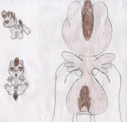 Size: 1689x1623 | Tagged: explicit, artist:nanomouse, :o, anal, anus, baby, baby eyes, baby pony, babycon, balls, butt, colt, dock, foal, foalcon, g4, gay, hand, holding a pony, human, human male, human male on colt, human on pony action, imported from derpibooru, interspecies, male, nudity, offscreen character, open mouth, pegasus, penetration, penis, plot, pony, pound cake, presenting, raised leg, raised tail, sex, sheath, solo focus, spread wings, tail, taint, traditional art, wings