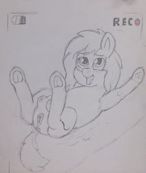 Size: 529x625 | Tagged: explicit, artist:star lily, oc, oc:filly anon, crotchboobs, female, filly, foal, foalcon, imported from derpibooru, lying down, nipples, nudity, recording, sketch, traditional art, vulva