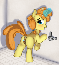 Size: 1142x1267 | Tagged: explicit, artist:cutelewds, anus, blushing, butt, clitoris, dock, female, filly, foal, foalcon, g4, glowing horn, horn, imported from derpibooru, inviting, looking at you, looking back, looking back at you, magic, magic aura, magical spreading, nudity, open mouth, open smile, plot, pony, presenting, pumpkin cake, pumpkinbutt, rear view, shower, smiling, smiling at you, solo, solo female, spread pussy, telekinesis, unicorn, vagina, vulva, vulvar winking