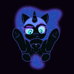 Size: 1000x1000 | Tagged: explicit, artist:vodkamewtwoni, alicorn, anus, black background, clitoris, dock, female, filly, foal, foalcon, frog (hoof), g4, imported from derpibooru, lying down, nightmare moon, nightmare woon, nudity, on back, pony, presenting, simple background, solo, solo female, spread anus, spread butt, underhoof, vulva