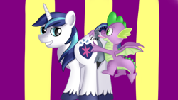 Size: 1280x720 | Tagged: explicit, artist:jbond, shining armor, spike, analingus, anus, balls, commission, dragon, dragon on pony action, duo, duo male, foalcon, g4, gay, imported from derpibooru, infidelity, infidelity armor, interspecies, male, male on male analingus, nudity, onomatopoeia, oral, pony, sex, sound effects, stallion, text, unicorn