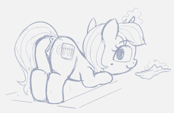 Size: 1128x731 | Tagged: explicit, artist:heretichesh, alcohol, anus, beauty mark, beer, butt, clitoris, female, filly, foal, foalcon, imported from derpibooru, looking back, nudity, plot, ponut, pony, presenting, sketch, solo, solo female, unicorn, vulva, washcloth