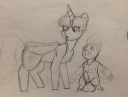 Size: 3022x2288 | Tagged: explicit, artist:poni-beast, spike, twilight sparkle, alicorn, balls, big balls, dragon, dragon dick, foalcon, g4, high res, imported from derpibooru, nudity, penis, pony, sketch, wip