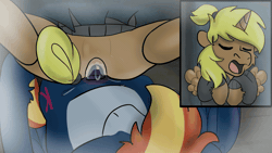 Size: 1920x1080 | Tagged: explicit, artist:euspuche, oc, oc:lefthighkick, oc:storm cloud, abdominal bulge, alicorn, alicorn oc, animated, butt, commission, female, filly, foal, foalcon, full body glory hole, gif, glory hole, horn, imported from derpibooru, male, missionary position, nudity, pegasus, penetration, penis, plot, pony, sex, straight, through wall, vaginal, vulva, wings, ych result