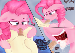 Size: 3500x2500 | Tagged: explicit, artist:nozukz, artist:pinkberry, pinkie pie, age difference, balls, bed, belly button, blowjob, blushing, collaboration, colored, colt, comic, cum, cum in mouth, cumming, earth pony, female, foal, foalcon, g4, high res, imported from derpibooru, lying down, male, mare, mare on colt, nudity, on back, oral, pegasus, penis, pony, pound cake, precum, sex, ship:pound pie, shipping, smiling, smirk, speech, straight, straight shota, sucking