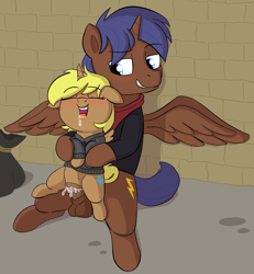 Size: 1653x1791 | Tagged: explicit, artist:heretichesh, oc, oc:lightning bolt, oc:storm cloud, abdominal bulge, age difference, ahegao, alicorn, balls, bandana, big dom small sub, blushing, brother and sister, clitoris, clothes, cum, cumming, drool, female, filly, foal, foalcon, from behind, hands free, imported from derpibooru, incest, male, nudity, oc only, open mouth, orgasm, penetration, penis, pony, sex, siblings, simultaneous orgasm, smug, squirting, stallion, stallion on filly, straight, sweater, tongue out, trash, vaginal, vaginal orgasm, vaginal secretions, vulva