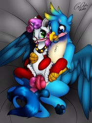 Size: 1536x2048 | Tagged: explicit, artist:emilywulfstudios, sweetie belle, bell, bell collar, big penis, blushing, bridle, christmas outfit, clothes, collar, duo, eyes closed, female, foalcon, g4, gallus, griffon, griffon x pony, harness, heart eyes, imported from derpibooru, interspecies, knot, knotted penis, legwear, male, nudity, open mouth, paw pads, paws, penetration, penis, pony, sex, ship:gallbelle, shipping, stockings, straight, tack, thigh highs, tight fit, tongue out, underhoof, underpaw, unicorn, vaginal, vaginal secretions, wingding eyes