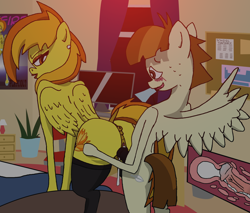 Size: 4000x3415 | Tagged: explicit, artist:greeneyedmistress, age difference, blushing, cervical contact, cervix, clothes, colt, colt on mare, creampie, cum, cum in uterus, cumming, doggy style, featherfire, featherweight, female, foal, foalcon, from behind, g4, imported from derpibooru, internal cumshot, legwear, lipstick, makeup, male, mare, nudity, pegasus, penetration, penis, pony, premature ejaculation, prostitution, sex, shipping, socks, spitfire, spread wings, stockings, straight, straight shota, thigh highs, uterus, vaginal, vulva, wingboner, wings, x-ray