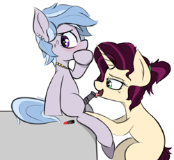 Size: 807x744 | Tagged: explicit, artist:pinkberry, oc, oc:mulberry merlot, oc:winter azure, age difference, blowjob, blushing, colored sketch, colt, covering mouth, crossdressing, cute, duo, ear piercing, earring, earth pony, earth pony oc, embarrassed, eyelashes, female, femboy on female, foal, foalcon, freckles, girly, heart, imported from derpibooru, jewelry, licking, licking cock, lipstick, makeup, male, mare, mare on colt, mulberry is a foalslut, necklace, nudity, oc only, ocbetes, oral, pearl necklace, penis, piercing, pony, sex, sketch, straight, straight shota, sweat, tattoo, this will end in jail time, tongue out, trap, unicorn
