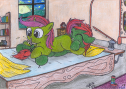Size: 2342x1664 | Tagged: explicit, artist:vovi, oc, oc:plum virgin sentry, oc:void virgin sparkles, 69 position, anus, balls, brother and sister, colt, cum, dock, erection, female, filly, foal, foalcon, imported from derpibooru, incest, licking, male, night, nudity, oc only, oral, orgasm, penis, ponut, pony, raised tail, sex, siblings, tail, tongue out, traditional art, unicorn, vaginal secretions, vulva