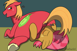 Size: 1280x844 | Tagged: explicit, artist:caluriri, babs seed, analingus, analingus on male, anus, applecest, big macintosh, big subbingtosh, blushing, dirty anus, dock, earth pony, enjoying, faceful of ass, facesitting, female, female on male, female on male analingus, fetish, foalcon, g4, imported from derpibooru, incest, kiss mark, lipstick, lipstick fetish, lipstick on anus, male, male facesitting, moaning, moaning in pleasure, nudity, oral, pony, sex, ship:macseed, straight