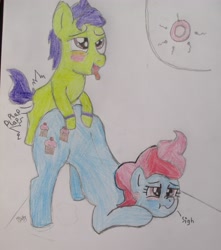 Size: 3776x4280 | Tagged: explicit, grimdark, artist:star lily, oc, oc:doodley, age difference, an egg being attacked by sperm, canon x oc, colt, colt on mare, cup cake, egg cell, female, foal, foalcon, g4, imported from derpibooru, impregnation, male, mare, plap, pony, rape, sex, spermatozoon, straight, straight shota, tongue out, traditional art