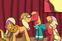 Size: 1280x844 | Tagged: explicit, artist:caluriri, applejack, fluttershy, anal, anal insertion, analingus, analingus on female, analingus on male, anus, applecest, big backintosh, big macintosh, big subbingtosh, bisexual, bisexual female, buttplug, cheerleader smolder, clothed sex, clothes, dragon, earth pony, female, female on female analingus, female on male, female on male analingus, foalcon, foursome, g4, group sex, imported from derpibooru, incest, insertion, interspecies, kiss on the lips, kissing, lesbian, lesbian in front of boys, male, mare, nudity, oral, pegasus, penetration, pony, ponytones outfit, sex, sex toy, ship:applemac, ship:fluttermac, ship:smolderjack, shipping, smolder, stallion, straight, vulva
