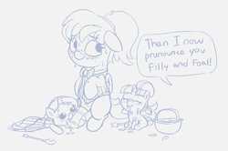 Size: 748x496 | Tagged: explicit, artist:heretichesh, oc, oc:maple, oc:zew, oc:zippi, aftersex, babycon, balls, basket, blowjob, blushing, bow, bowtie, clothes, cum, cum in mouth, cum on body, cum pool, cumming, dialogue, dress, dripping, dripping cum, excessive cum, eyes closed, eyes on the prize, facial, female, filly, floppy ears, flower girl, flower girl dress, foal, foalcon, folded wings, futa, futa filly on filly, futa oc, futa on female, grin, hairband, horsecock, imported from derpibooru, intersex, looking at you, marriage, necktie, nervous, nervous smile, nervous sweat, nom, nudity, oral, pegasus, penis, petals, pony, sex, sketch, smiling, sweat, text, unicorn, wand, wedding, wedding dress, wings