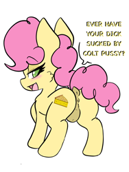 Size: 1536x2048 | Tagged: explicit, artist:steelsoul, anus, balls, butt, colt, dock, earth pony, eyelashes, foal, foalcon, g4, hentai quotes, imported from derpibooru, li'l cheese, male, my little pony: friendship is magic, nudity, plot, pony, simple background, solo focus, the last problem, trap, white background