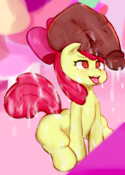Size: 505x710 | Tagged: explicit, artist:toku, apple bloom, bukkake, cum, cum everywhere, edit, foalcon, g4, human penis, imported from derpibooru, nudity, penis, source needed, tongue out