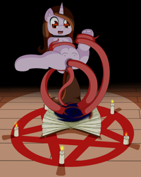 Size: 4000x5000 | Tagged: explicit, artist:pvryohei, oc, oc:reprise, anal, anus, arm behind back, bondage, book, candle, choker, crotchboobs, double penetration, drool, female, filly, foal, foalcon, frog (hoof), heart eyes, imported from derpibooru, insertion, magic, magic circle, multiple penetration, nipples, nudity, open mouth, parent:crackle pop, parent:tootsie flute, penetration, pony, portal, sex, smoltober, summoning, summoning circle, teats, tentacle bondage, tentacle porn, tentacles, tentacles on female, tentacles on filly, underhoof, unicorn, vagina, vaginal, vaginal secretions, vulva, wingding eyes