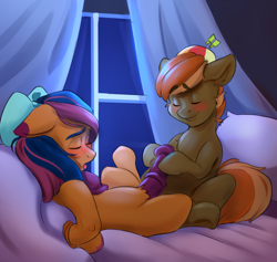 Size: 947x899 | Tagged: explicit, artist:kittytitikitty, button mash, oc, oc:solar comet, age difference, big penis, blushing, canon x oc, colt, colt on stallion, commission, disguise, disguised changedling, earth pony, eyelashes, eyes closed, floppy ears, foal, foalcon, g4, gay, hoofjob, imported from derpibooru, indoors, looking pleasured, lying down, male, nudity, on back, pegasus, penis, pony, pony oc, pony on pony action, reverse foalcon, stallion