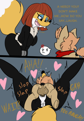 Size: 2042x2922 | Tagged: explicit, artist:steelsoul, oc, oc:himmel, 2 panel comic, anthro, anthro on pony action, anus, balls, big breasts, breasts, butt, claudette dupri, clothes, comic, crossover, female, foalcon, foaldom, fox, furry, heart, high res, huge breasts, imported from derpibooru, instant loss, instant loss 2koma, interspecies, looney tunes, male, missionary position, nudity, penetration, penis, plot, pony, pony on anthro action, sex, shipping, straight, torn clothes, vaginal, vaginal secretions, vulva, wabbit