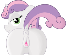 Size: 2501x2099 | Tagged: explicit, artist:poniidesu, sweetie belle, anatomically correct, anus, bedroom eyes, butt, clitoris, dock, female, filly, foal, foalcon, g4, high res, imported from derpibooru, looking at you, looking back, looking back at you, nudity, plot, ponut, pony, presenting, presenting anus, presenting pussy, raised tail, simple background, smiling, smug, smug belle, solo, solo female, sweetie butt, tail, transparent background, unicorn, vulva, vulvar winking