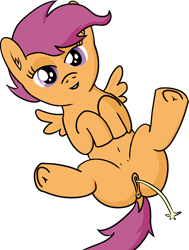 Size: 1501x1984 | Tagged: explicit, artist:poniidesu, scootaloo, anatomically correct, crotchboobs, delicious flat crotch, drawthread, ear fluff, female, fetish, filly, foal, foalcon, frog (hoof), g4, imported from derpibooru, nipples, nudity, pegasus, pissing, pony, simple background, solo, solo female, spread wings, teats, transparent background, underhoof, urine, vulva, watersports, wings