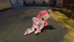 Size: 1920x1080 | Tagged: explicit, artist:nightmenahalo117, diamond tiara, pinkie pie, 3d, anatomically incorrect, balls, blowjob, earth pony, female, filly, foal, foalcon, futa, futa on female, futa on filly, futa pinkie pie, g4, imported from derpibooru, incorrect leg anatomy, intersex, licking, nudity, oral, penis, pinkamena diane pie, pinkietiara, pony, sex, source filmmaker, tongue out