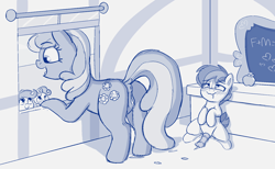 Size: 1694x1046 | Tagged: explicit, artist:heretichesh, scootaloo, sweetie belle, aftersex, age difference, anus, apple, blushing, chalkboard, cheerilee, cheerilee gets all the colts, colt, colt on mare, creampie, cum, desk, dock, dripping, dripping cum, earth pony, female, filly, flushed face, foal, foalcon, food, g4, imported from derpibooru, male, mare, monochrome, nudity, pegasus, penetration, penis, ponut, pony, school, sex, sex education, shady daze, ship:shadrilee, smiling, straight, straight shota, text, unicorn, vagina, vaginal, vulva, window