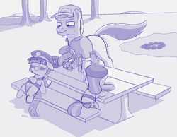 Size: 1620x1258 | Tagged: explicit, artist:heretichesh, oc, oc:acorn cap, oc:flint spark, abuse of power, after vaginal, after vaginal orgasm, aftersex, age difference, ahegao, aquamarine, big dom small sub, blushing, bow, bowl, bush, button, campsite, creampie, crotchboobs, cum, dripping, dripping cum, drool, earth pony, exhibitionism, female, filly, filly guides, fire pit, foal, foalcon, food, free, g4, hat, imported from derpibooru, male, missing cutie mark, monochrome, nipples, nudity, one after another, open mouth, penetration, plate, pony, public, public sex, satisfied, scout, scout master, sex, sitting, sketch, soup, stallion, stallion on filly, straight, sweat, table, tag-a-long, tail bow, tongue out, vaginal, vaginal creampie, vaginal secretions, vulva, watching