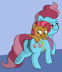 Size: 1100x1274 | Tagged: explicit, artist:heretichesh, babs seed, age difference, alternate version, annoyed, anus, apron, blushing, butt, clothes, cup cake, dock, earth pony, edit, eyes on the prize, female, filly, filly on mare, foal, foalcon, frog (hoof), g4, imported from derpibooru, lesbian, licking, licking lips, lying down, mare, nudity, on back, plot, ponut, pony, simple background, sweat, tongue out, underhoof, vulva
