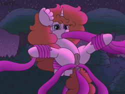 Size: 2000x1500 | Tagged: explicit, artist:vanifl, oc, oc:vanilla flavor, anus, bondage, clitoris, dock, female, filly, foal, foalcon, imminent anal, imminent sex, imported from derpibooru, nudity, ponut, pony, spread anus, tentacle blowjob, tentacle bondage, tentacle porn, tentacles, tentacles on female, tentacles on filly, unicorn, vulva