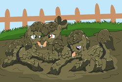 Size: 2400x1600 | Tagged: explicit, artist:amateur-draw, apple bloom, scootaloo, sweetie belle, covered in mud, cunnilingus, cutie mark crusaders, drool, earth pony, female, females only, filly, foal, foalcon, g4, group sex, imported from derpibooru, lesbian, looking at each other, mare, messy, mud, mud bath, muddy, nudity, oral, orgy, pegasus, pig pen, polyamory, pony, sex, ship:sweetiebloomaloo, shipping, simple background, threesome, tongue out, tongue play, trio, unicorn, vagina, vulva, wet and messy