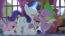 Size: 3840x2160 | Tagged: explicit, artist:dtcx97, rarity, spike, sweetie belle, age difference, anal insertion, anatomically correct, anus, bisexual, butt, clitoris, dark genitals, dock, dragon, erection, eyes on the prize, female, ffm threesome, filly, filly rarity, foal, foalcon, french kiss, g4, genitals, group sex, heart eyes, high res, imported from derpibooru, insertion, interspecies, kissing, lesbian, magic, magic aura, magical stimulation, magicjob, male, nudity, penis, pony, precum, ship:sparibelle, ship:sparity, ship:spikebelle, shipping, sloppy kissing, straight, straight shota, tail trail, threesome, tongue out, unicorn, vaginal secretions, vaginal secretions trail, vulva, wall of tags, wingding eyes, younger
