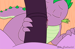 Size: 1280x845 | Tagged: explicit, artist:caluriri, spike, twilight sparkle, alternate version, animated, cum, cumming, digital art, dragon, dusk shine, female, foalcon, g4, gay, gif, half r63 shipping, horsecock, imported from derpibooru, licking, licking cock, male, male pov, nudity, offscreen character, oral, penis, pony, pov, rubbing, rule 63, sex, ship:duskspike, ship:twispike, shipping, stallion, straight, tongue out, unicorn