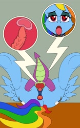 Size: 2500x4000 | Tagged: explicit, artist:draconightmarenight, rainbow dash, spike, age difference, ahegao, anal insertion, balls, barbed penis, both cutie marks, butt, buttplug, claws, collar, commission, dragon, dragon dick, duo, duo male and female, female, femsub, foalcon, g4, heart eyes, imported from derpibooru, insertion, male, maledom, nudity, open mouth, pegasus, penetration, penis, plot, pony, rainbutt dash, sex, sex toy, ship:rainbowspike, shipping, slut, spiked collar, straight, submissive, tongue out, underhoof, uterus, vaginal, wingding eyes, wingless spike, x-ray