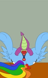 Size: 2500x4000 | Tagged: explicit, artist:draconightmarenight, rainbow dash, spike, anal insertion, barbed penis, buttplug, claws, commission, dragon, female, foalcon, g4, imported from derpibooru, insertion, male, nudity, pegasus, penetration, penis, pony, sex, sex toy, ship:rainbowspike, shipping, straight, vaginal
