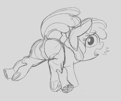 Size: 846x708 | Tagged: explicit, artist:heretichesh, apple bloom, anatomically correct, anus, bow, crotchboobs, disembodied hand, dock, female, female focus, filly, foal, foalcon, frog (hoof), g4, hand, human, imported from derpibooru, lifting, nipples, nudity, pony, shock, solo focus, underhoof, vagina, vulva