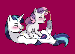 Size: 1000x720 | Tagged: explicit, artist:vodkamewtwoni, shining armor, sweetie belle, age difference, commission, female, fetish, filly, filly on stallion, foal, foalcon, g4, golden shower, imported from derpibooru, infidelity, male, nudity, penis, pissing, pony, ship:shiningbelle, ship:sweetiearmor, shipping, stallion, straight, this will end in jail time, unicorn, urine, watersports