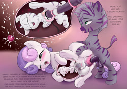 Size: 6072x4261 | Tagged: explicit, grimdark, artist:hexado, sweetie belle, ahegao, an egg being attacked by sperm, anatomically correct, anus, babycon, cervical penetration, clitoris, colt, colt on filly, commission, creampie, crotchboobs, cum, cum in uterus, cumming, dialogue, duo, egg cell, every day we stray further from god's light, father and child, father and daughter, female, fetus, fetuscon, filly, foal, foalcon, frog (hoof), g4, gradient background, hentai quotes, horsecock, hybrid, imported from derpibooru, impregnation, inbred, inbreeding, incest, internal cumshot, lactation, male, matryoshka fucking, milk, mother and child, mother and daughter, mother and son, nipples, nudity, offspring, open mouth, ovaries, parent:sweetie belle, parents:canon x oc, penetration, penis, ponut, pony, preggy belle, pregnant, pregnant foal, pregnant sex, pregnant sweetie belle, prenatal impregnation, sex, size difference, spermatozoon, straight, straight shota, text, tongue out, underhoof, unicorn, uterus, vaginal, vaginal secretions, vulva, vulvar winking, wall of tags, we are going to hell, womb penetration, x-ray, zebra, zebra on pony action, zebra supremacy, zebracorn, zebradom, zebroid, zony